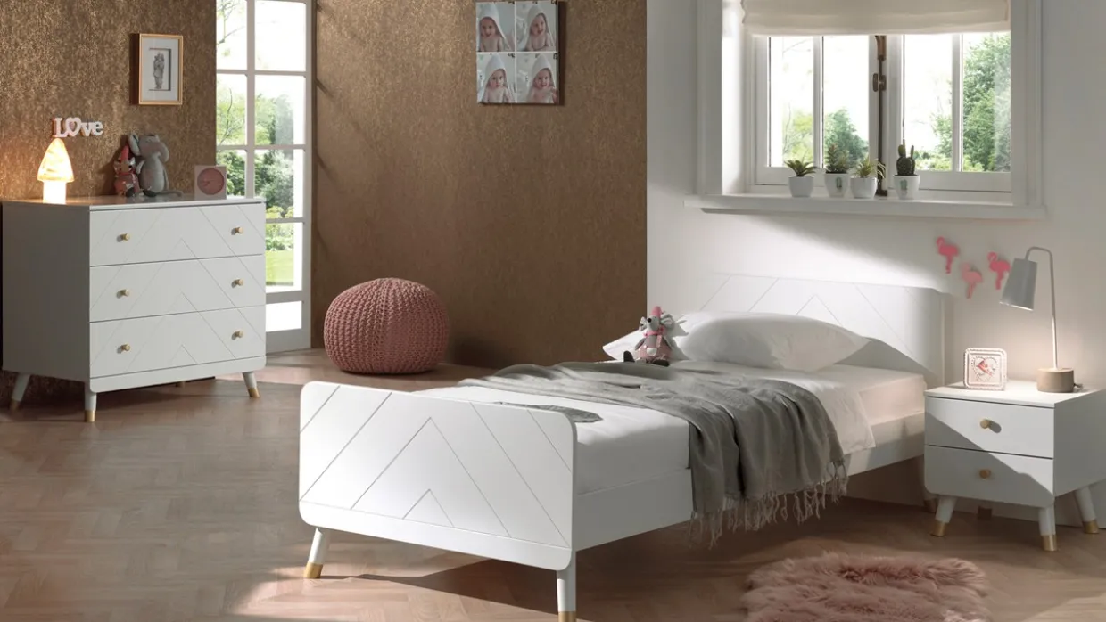 Bed Billy met nachtkast en commode 3 laden