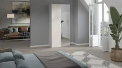 Draaideurkast Compact met hout- en spiegeldeuren