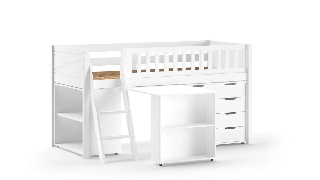 Halfhoogslaper Scott met bureau, boekenkast en commode
