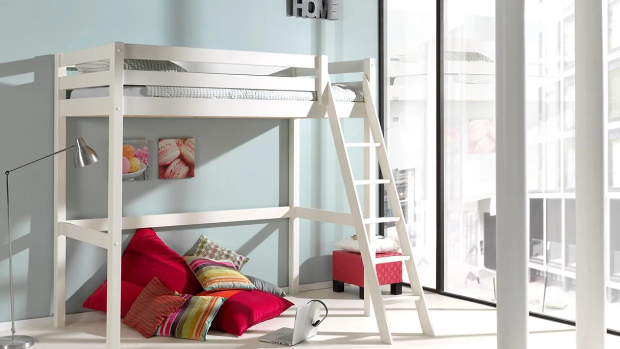 Hoogslaper Pino mezzanine met boekenkast