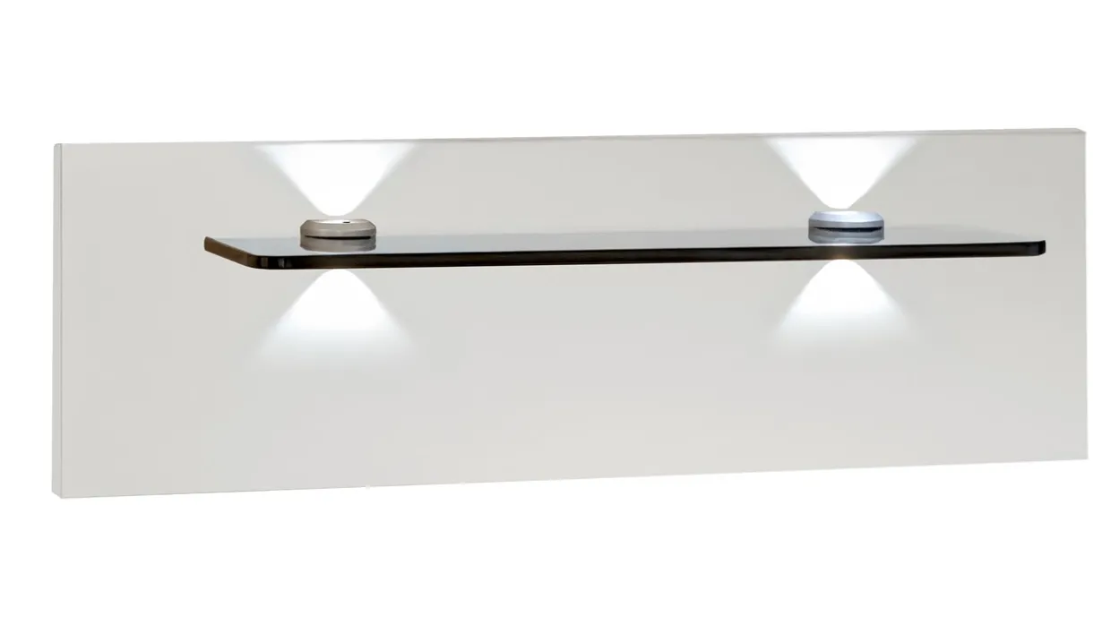 Nachtkast paneel met glas en verlichting Bienne