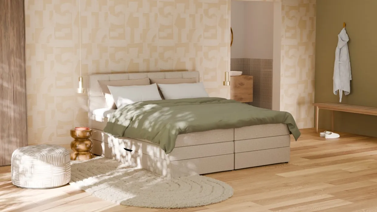 Opbergboxspring Jade - Linen touch