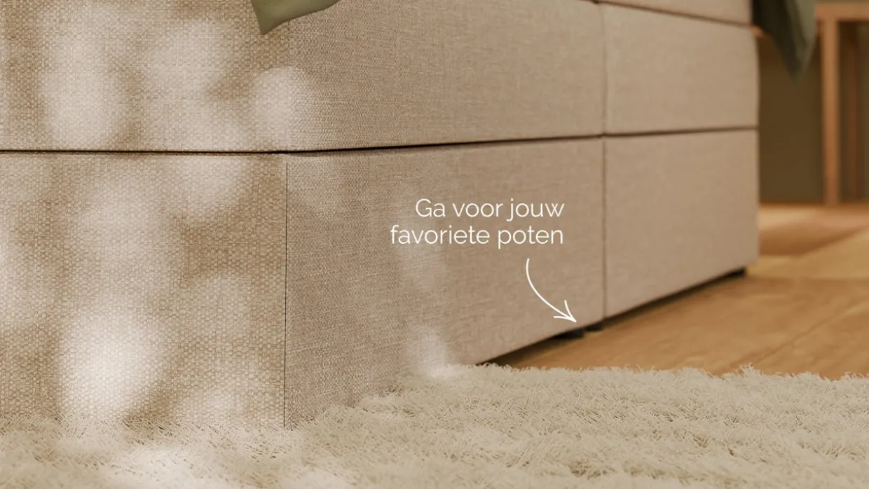 Opbergboxspring Jade - Linen touch