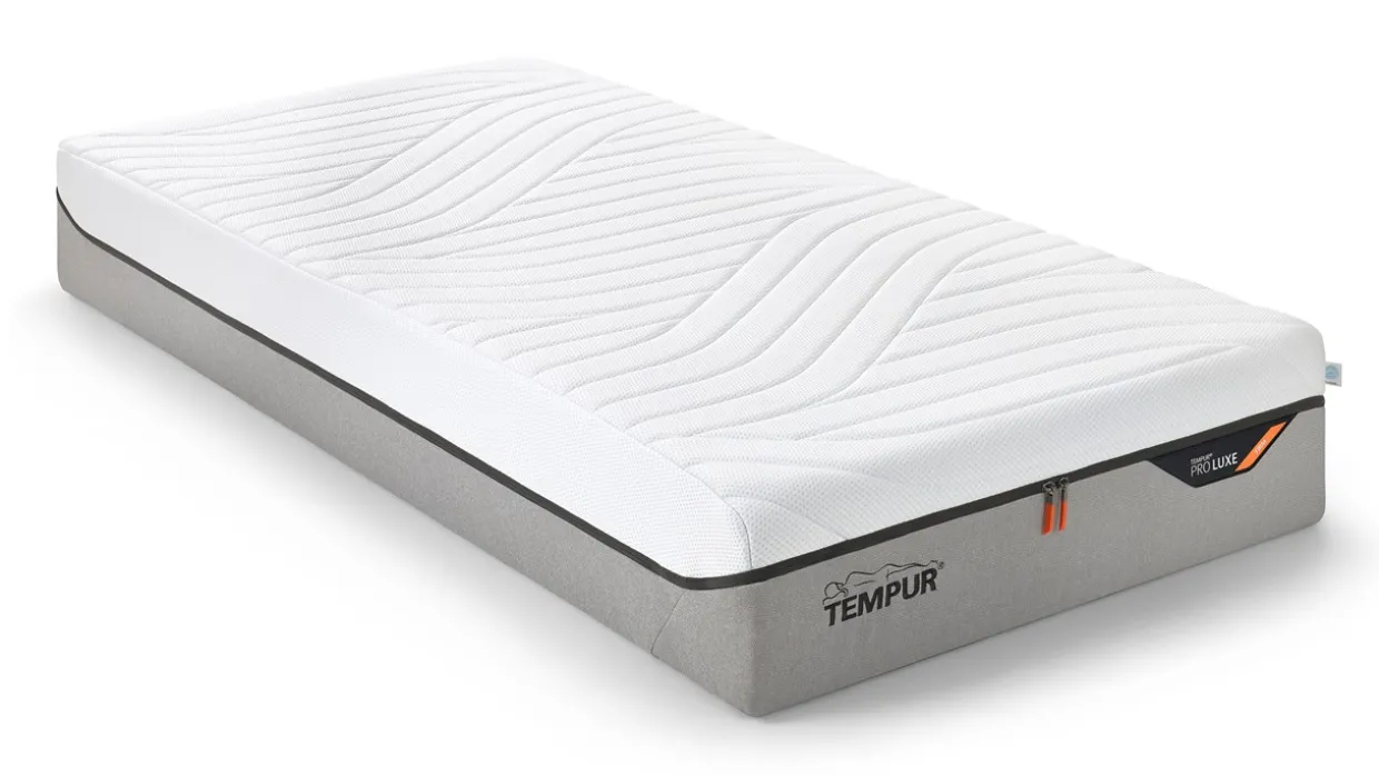 TEMPUR® Bed Design met hoofdbord Lines, Ergo smart base, Pro Luxe matrassen, 2 nachttafels en voetenbank
